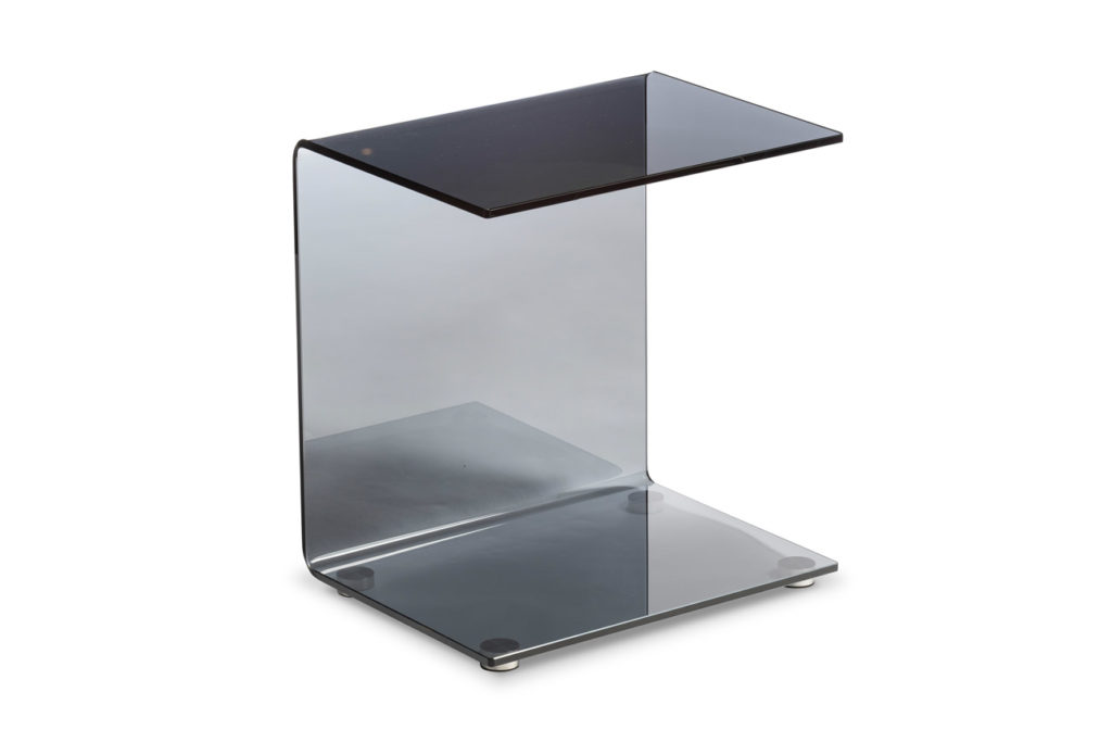 Beimöbel C-Table mit Rauchglas-Platte Fumo Nero