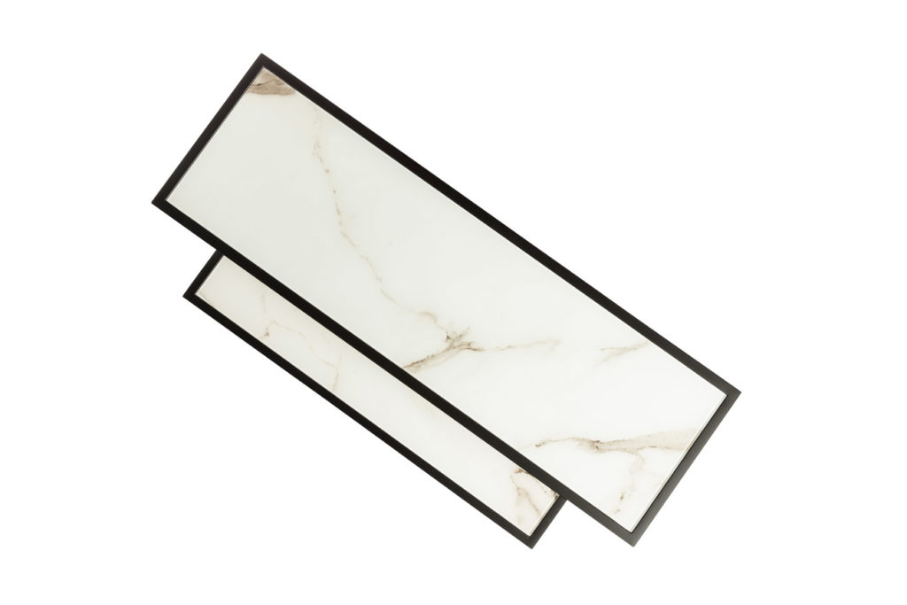 Beimöbel Konsolen-Set mit Glas-Platten Vetro Bianco (Vogelperspektive)